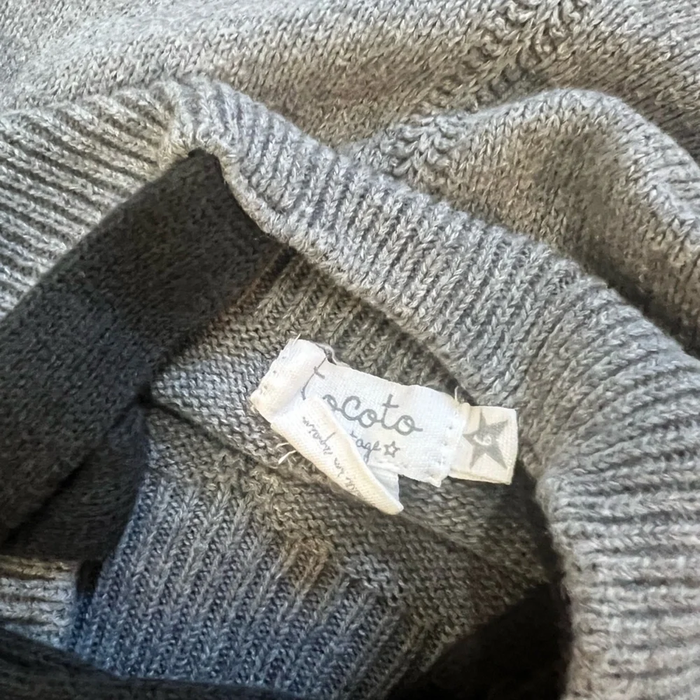 Tocoto Vintage Tights Overalls Grey Wool Blend Size 6 Months